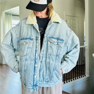 Denim Jacket with Sherpa - WARM!